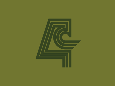 4C Logo 4 logo 4c logo c logo geometric logo thick lines