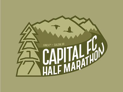 Capital FC Half Marathon 2017 athletic logo green half marathon logo marathon mountain logo mountains oregon race logo road race running