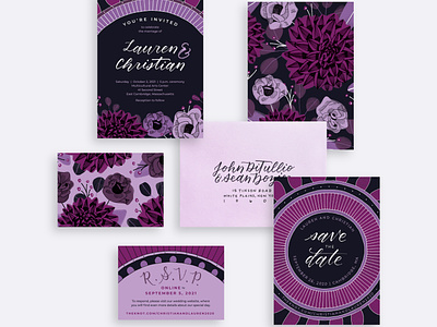 Lauren & Christian's Wedding Invitations calligraphy design illustration invitations stationery wedding