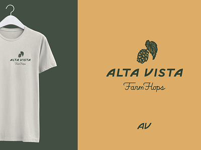 Alta Vista Farm Hops Logo beer brand branding design farm hops identity illustration lettering logo vector