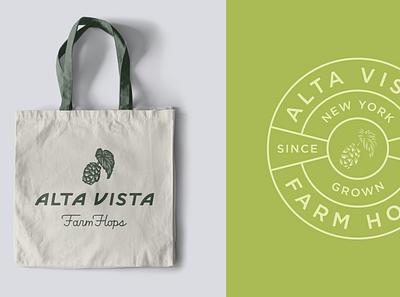 Alta Vista Farm Hops Logo beer branding design farm hops identity illustration lettering logo typography vector