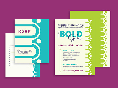 BPL BOLD Gala Invitations benefit design event fundraiser gala illustration invitations invites library print rsvp stationery vector