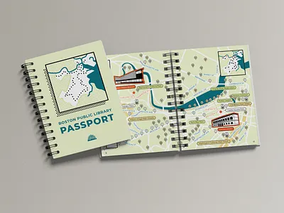 BPL Passport book booklet city guide design graphic design illustrated map illustration map map design passport vector walking route