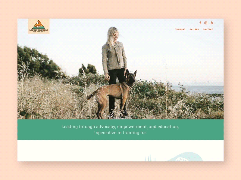 Lonely Hunters Dog Training Website branding dog illustration illustrator logo oakland san francisco website