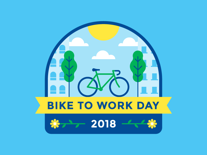 Bike To Work Day for Google badge bicycle bike google illustration patch pattern