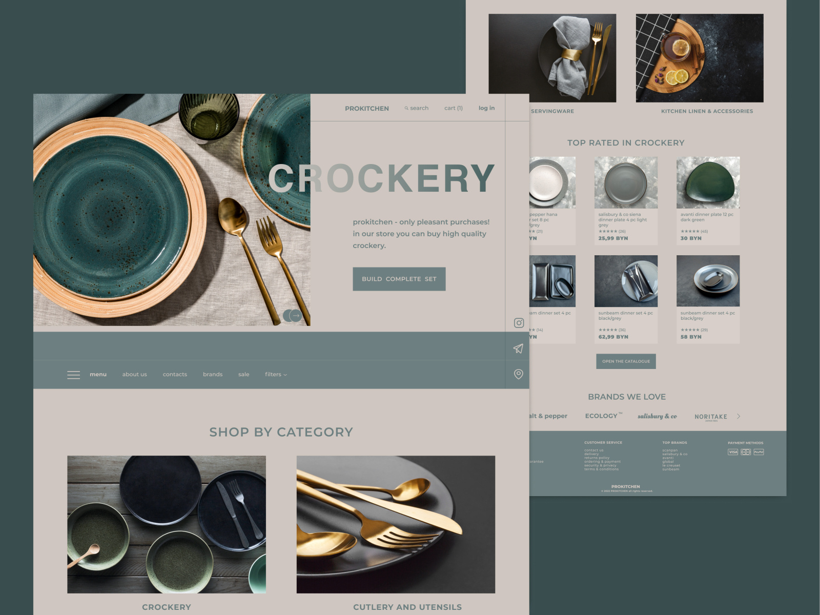 PROKITCHEN Crockery Landing Page site by Elizaveta on Dribbble
