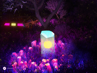 newgen posterjo #66 alien alien worlds colors cool crystal crystals glowing living crystals new world