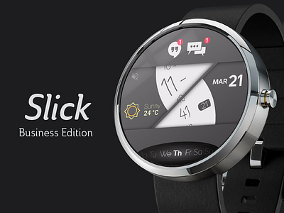 Slick Watchface android busineess smartwatch ui ux watchface wear