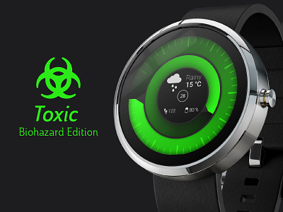 Toxic watchface android biohazard cool glow party toxic watchface wear