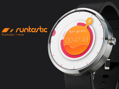 Runtastic + Time android concept cool graph orange running runtastic ui ux wear wearables
