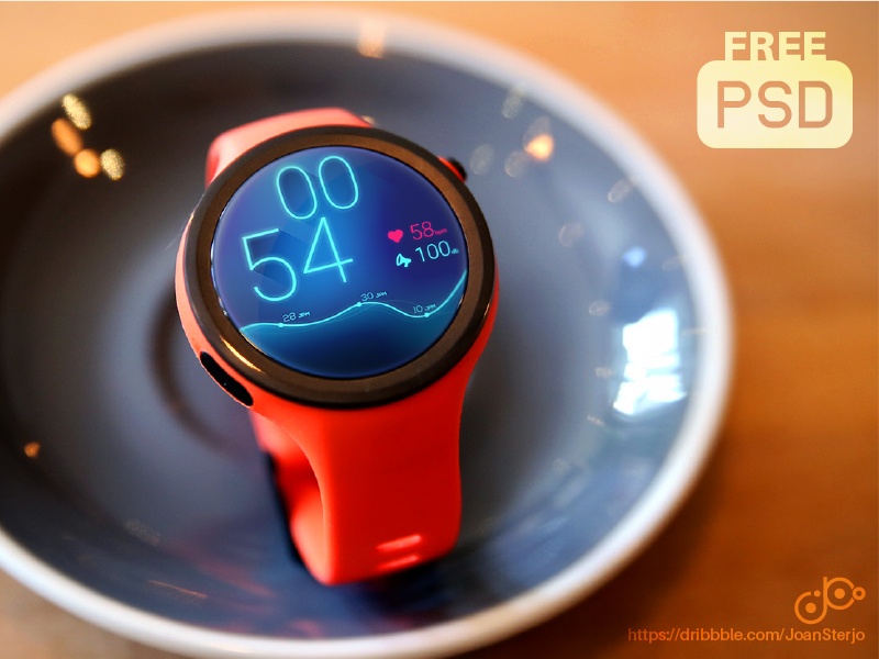 Mockup Moto360 Sport photorealistic wear android psd mockup