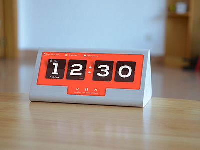 Smart Desk Clock Concept bluetoothspeaker clock concept cool minimalist ui