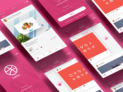 Dribbble App app client cool dribbble interactions ios naitive useful