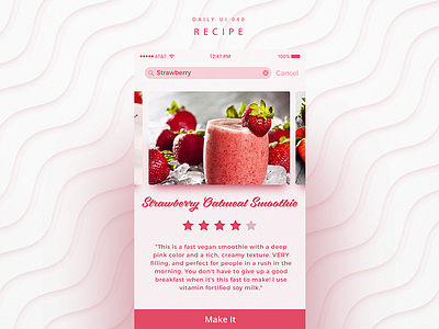 Daily UI #040 Recipe app apple application cooking dailyui dailyuichallenge day40 food ios kitchen nice recipes