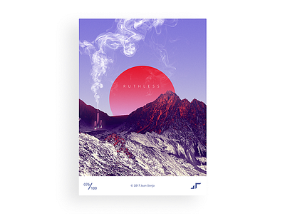 Poster Day #076 challenge colors design mauntain minimal modern poster posterchallenge sun warming
