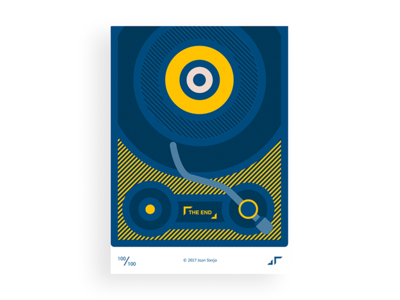 Poster Day #100 baloon challenge city colors design dj turntable end final minimal modern poster posterchallenge