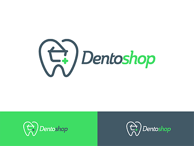Dentoshop Logo colors dent dental flat hygene logo minimal shop