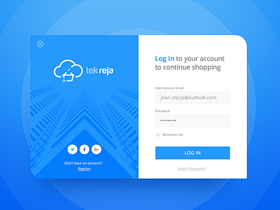 Tek Reja Login Screen business cool dailyui enterprise login platform screen ui ux