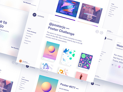 posterjo Website card cool landin light minimal page poster sketch ui ux