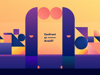 Confront Or Avoid challenge colors cool design fun illustration minimal modern poster