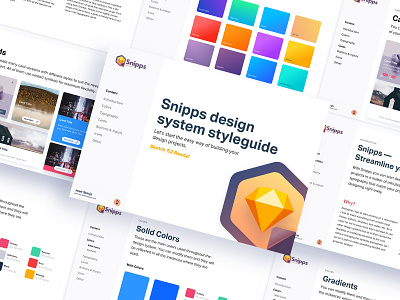 Snipps Design System (preview #1) app branding colors cool design design system icon minimal modern typography ui ux vector
