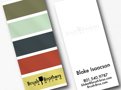 Brush Brothers Painting Business Cards business card design logo design logos paint stationary