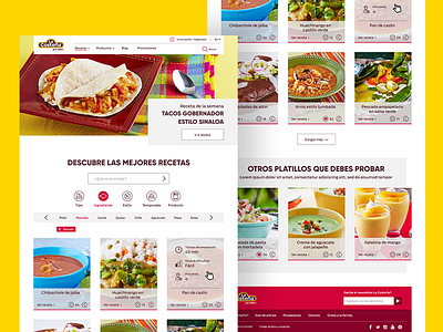 Recipe Website UI Design clean home icons layout menu navigation typography ui web webdesign website