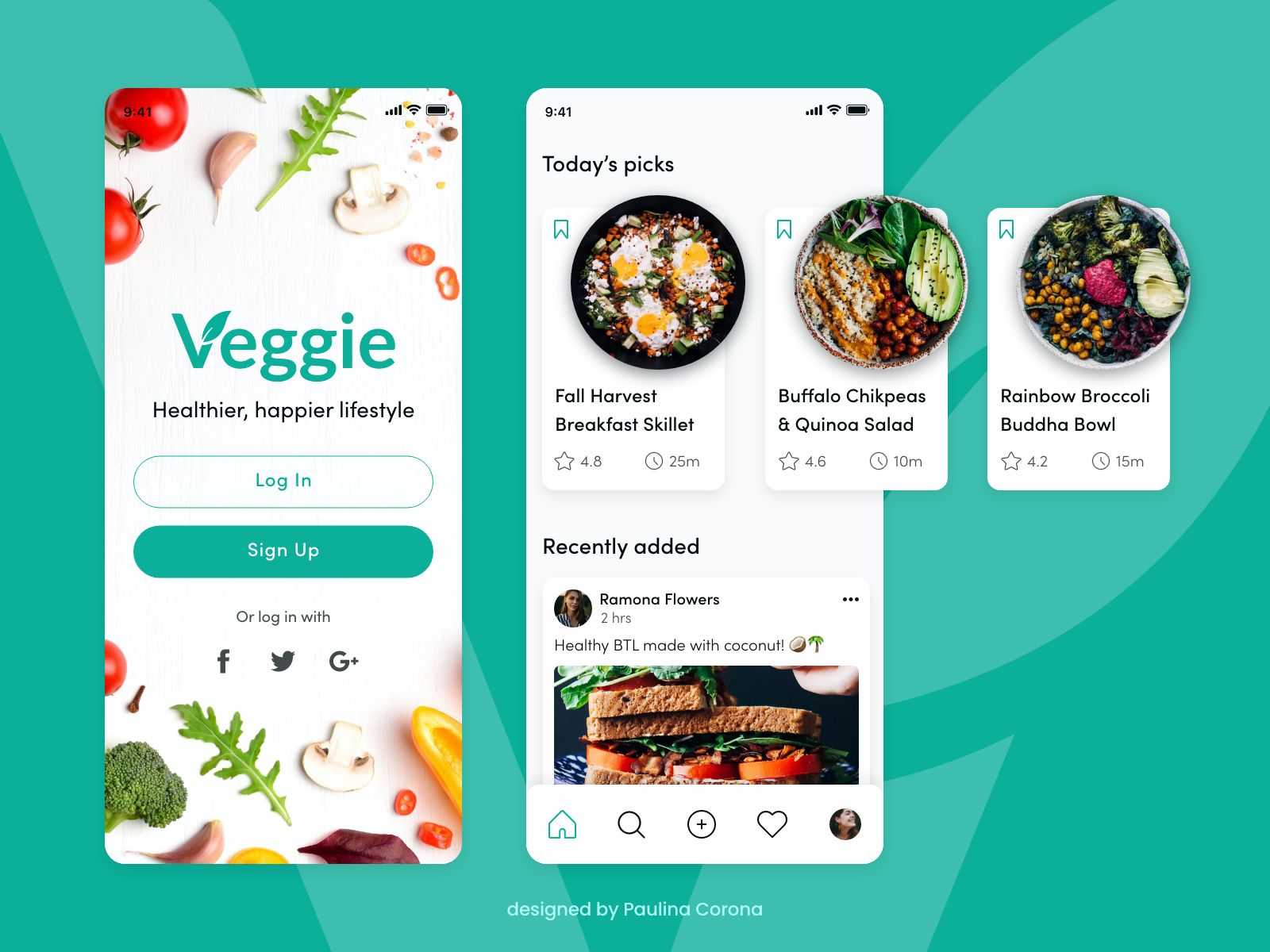 Vegetarian Recipes App Concept By Paulina Corona On Dribbble