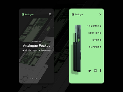 Analogue Mobile Concept adobe xd analogue clean design game boy mobile responsive ui ui design ui ux ux design video games website