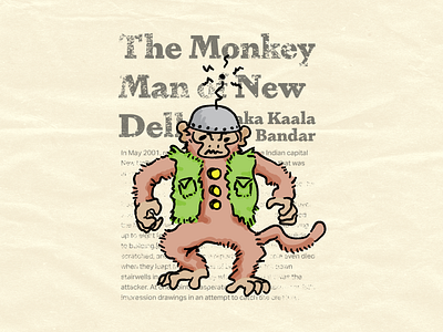 The Monkey Man of New Delhi animals bizarre character cryptid illustration monkey monkey man new delhi