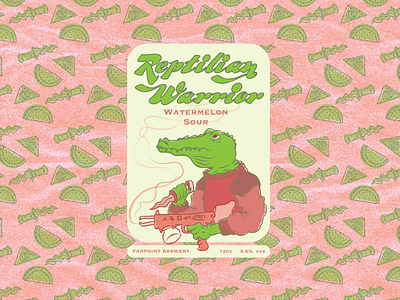 Reptilian Warrior animals beer branding character displaytype graphic design illustration texture