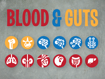 Blood and Guts Bullet Icons icon informational scientific wip