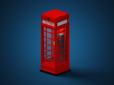Telephone booth 3d 3dart london magicavoxel telephone booth vox voxel voxel art