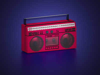 Old stereo 3d 3dart cassette magicavoxel stereo vox voxel voxel art