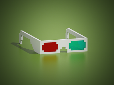 3D glasses 3d 3dart 80s magicavoxel voxel voxel art