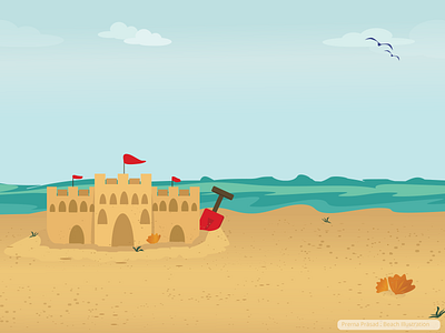 Sand Castle beach illustration sandcastle vector