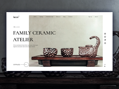 Home page Ceramics store clean dailyui design e com home page minimal modern ui ux web