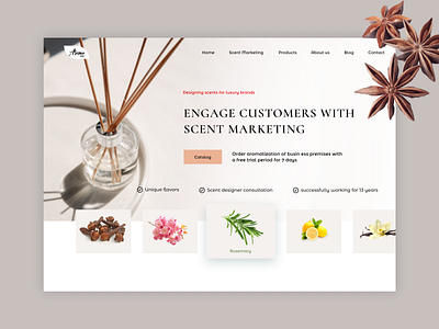 Home page for Scent Marketing store clean dailyui design home page landing minimal modern ui ux web webdi