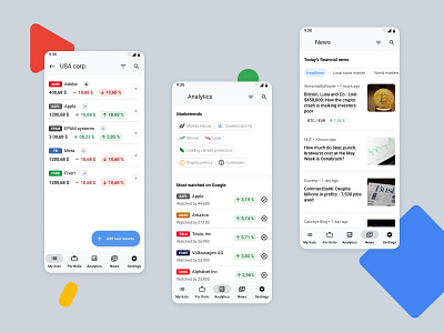 Concept app design for Google Finance app clean dailyui design google ui ux