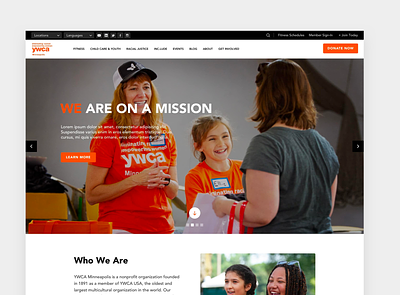 YWCA Minnesota landing page marketing sketch ui ux web design webflow