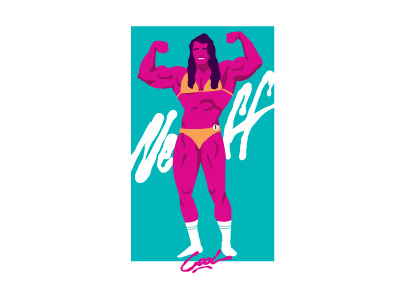 Muscle Beach Babe action apparel design hand illustration neff sports type