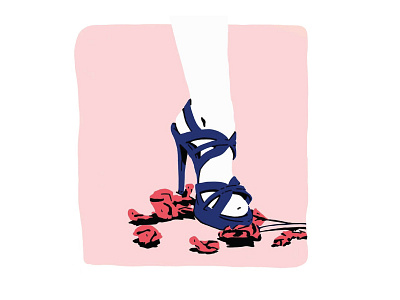Emeryld Album cover art album blue cover crushed dead design heels high illustration loved roses