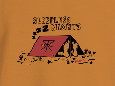 Sleepless action camp design illustration logo revival roark sports vibes