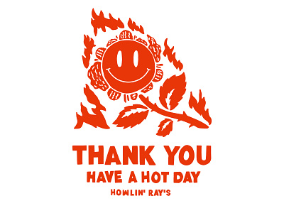 Hot day chicken design howlin illustration layout rays typography