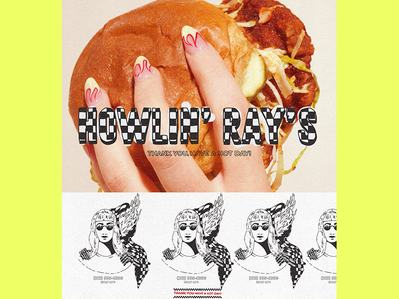 Howlin' Ray's art branding chicken design hot howlin howlin rays illustration merch nashville rays sando typography