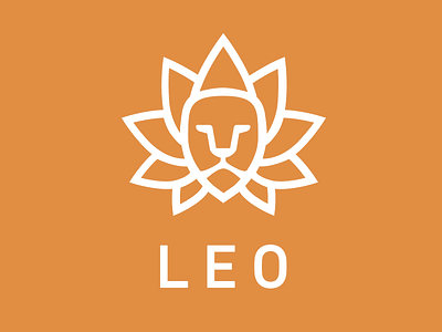 The Zen Lion fitness flower lion logo lotus orange training zen