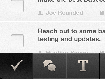 Fixing the Lodge a Bit basecamp basecamp next check box checks grain icons ios lodge tab bar tabs