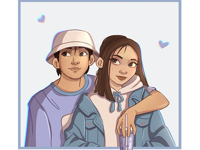 Couples Portrait Commission animation anime character design design illustration portrait