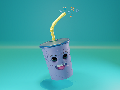 Happy Soda Cup 3d 3d art 3d artist 3dartist blender blender 3d blender3dart blendercycles cup eevee happy render soda