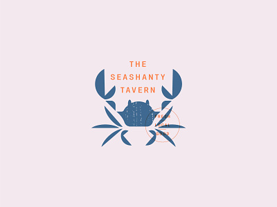 The Seashanty Tavern Alternate Logo bar blue brand branding crab design drinks grill illustration lobster lockup logo ocean restaurant sea seafood seashore shrimp tavern trademark